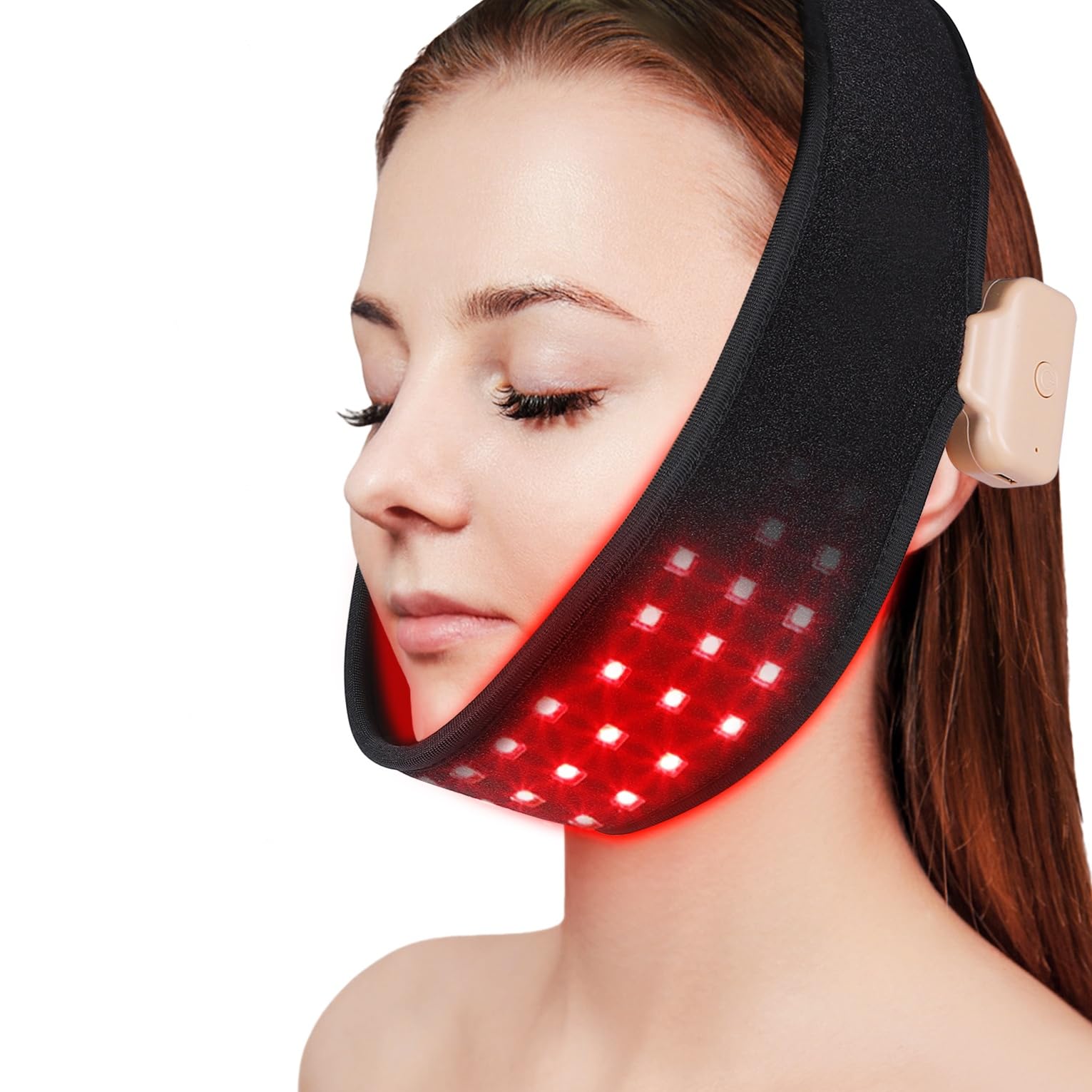 DGYAO 8 Colors Red Light Therapy for Neck Chin Firming Cordless Wearable Infrared Light Therapy Wrap Pad for Jaw Arm Wrist Pain Relief Skin Care