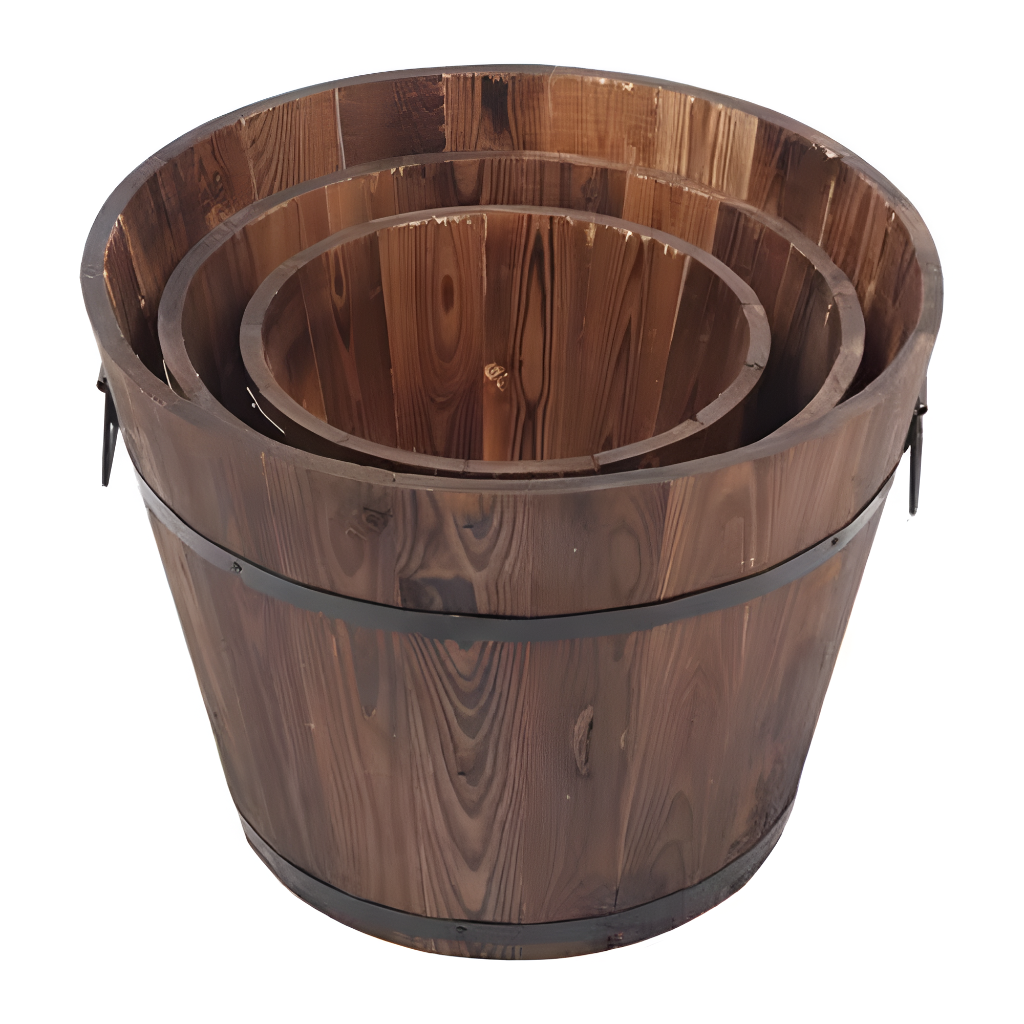 ZenPlunge Wellness Wooden Bucket Barrel (Set of 3)