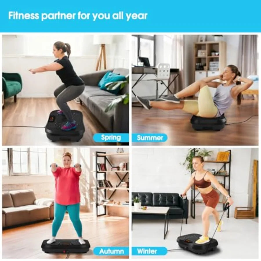 Softgym Vibration Plate Exercise Machine for Lymphatic Drainage Power Vibrate Stand Shake Board 450 Lbs Capacity Whole Body Wor