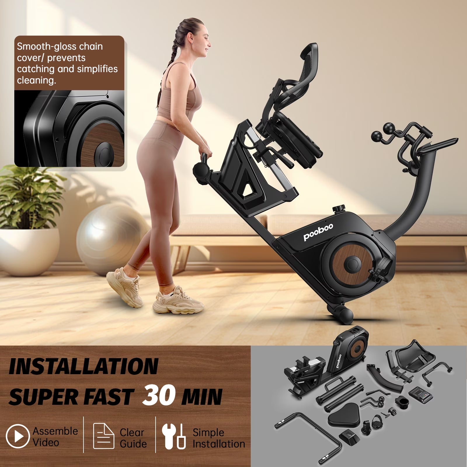 Magnetic Recumbent Exercise Bike, Stationary Bikes for Home with Arm Exerciser, with Ergonomic Backrest & Comfortable Seat, Smart APP, Pulse Sensor, 400LBS