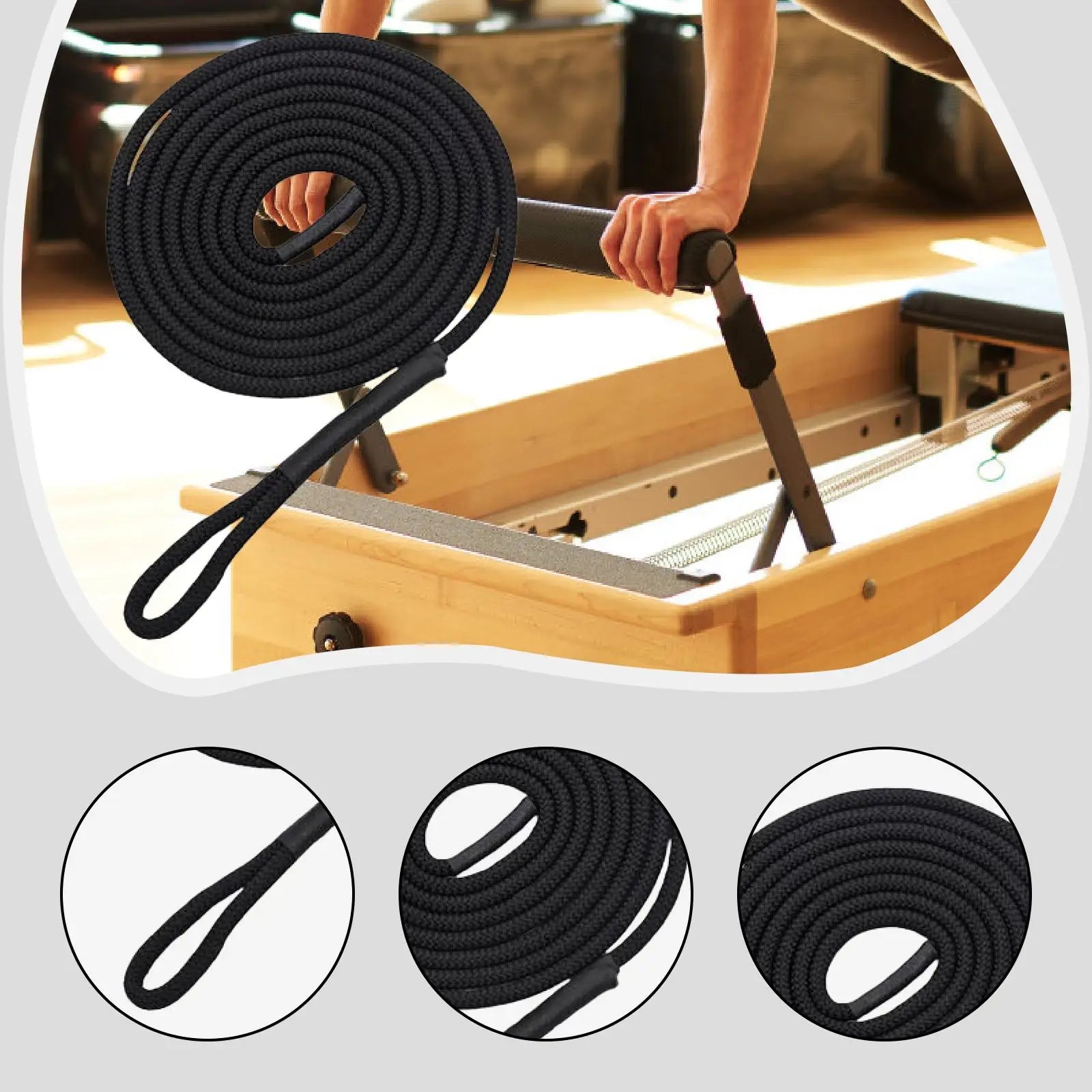 Pilates Reformer Pull Rope Part for Yoga Exercise Equipment Balance Training with Iron Ring Versatile Professional Band Strap