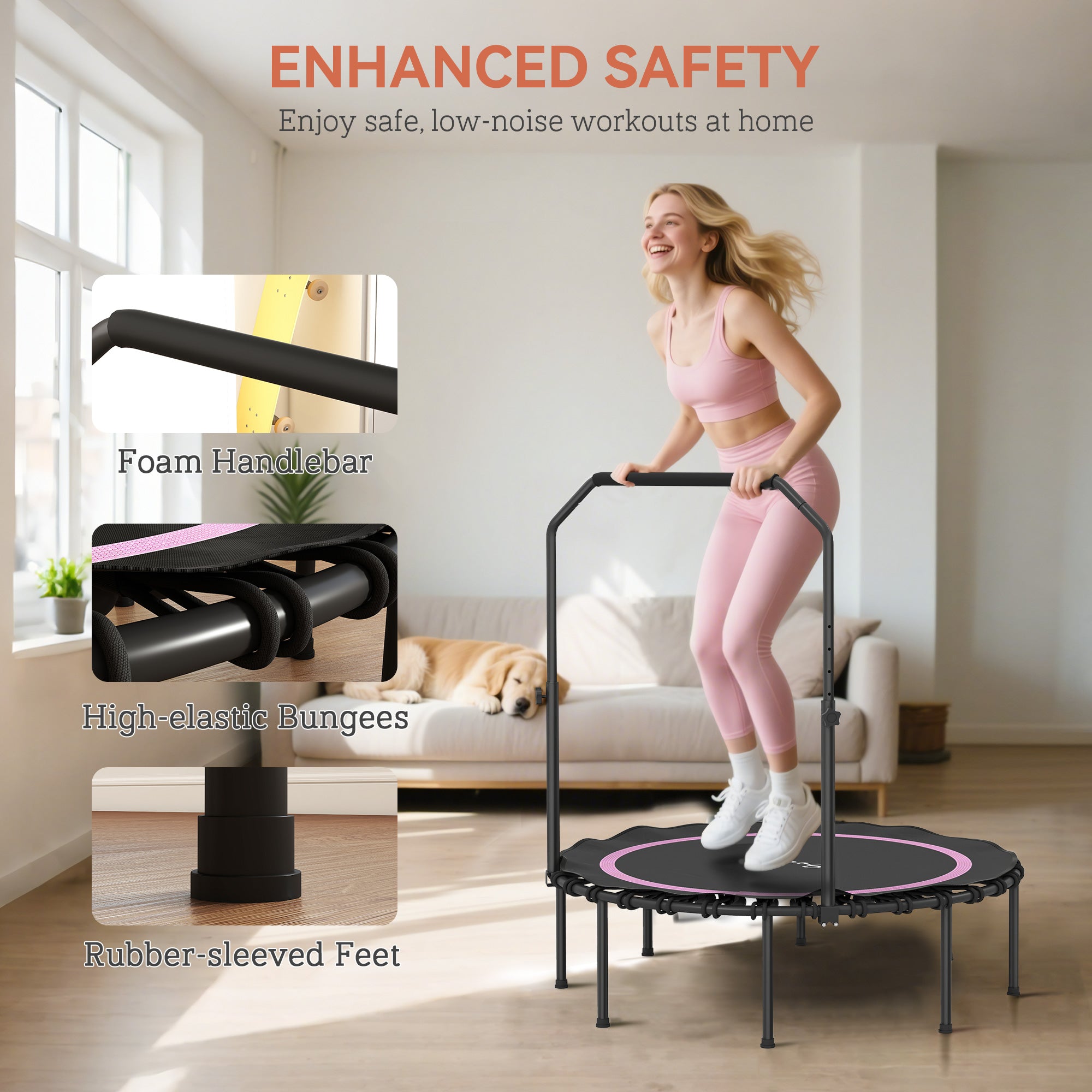 Soozier Rebounder Trampoline for Adults, Foldable Trampoline