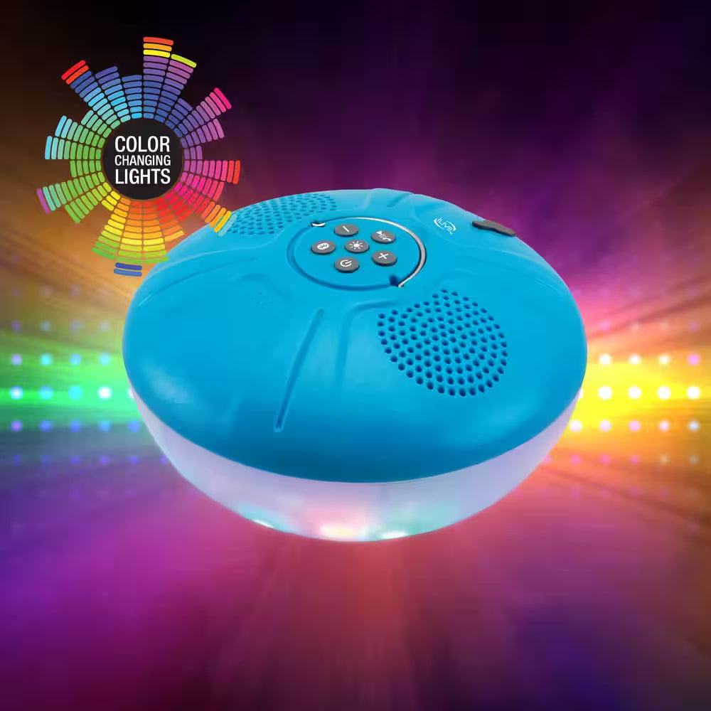 Portable IPX7 Waterproof Wireless Floating Speaker with Color Changing Light Effects