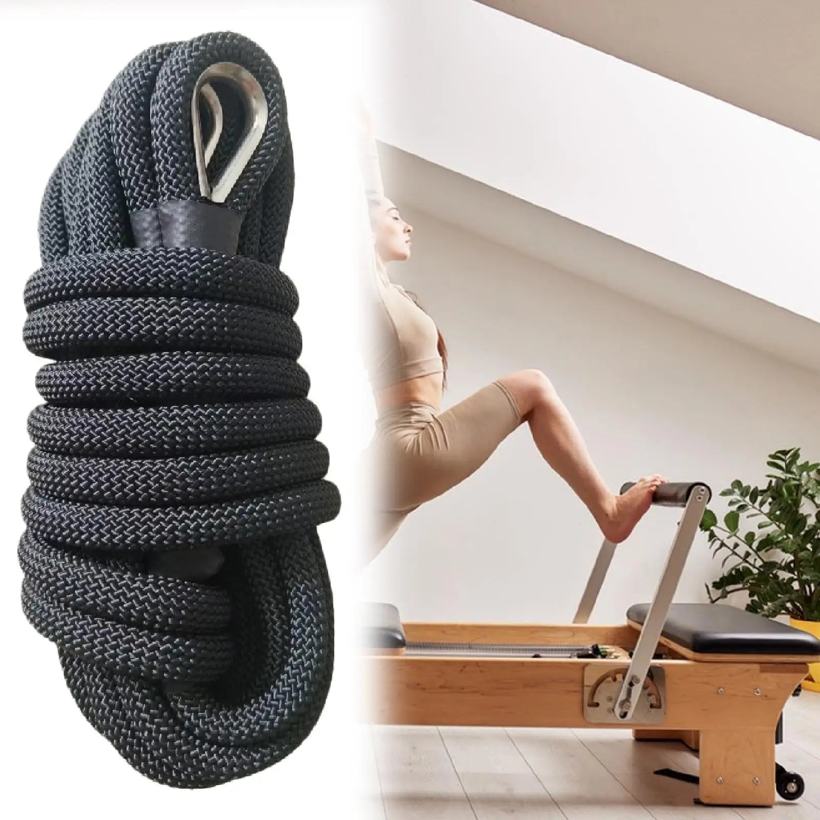 Pilates Reformer Pull Rope Part for Yoga Exercise Equipment Balance Training with Iron Ring Versatile Professional Band Strap