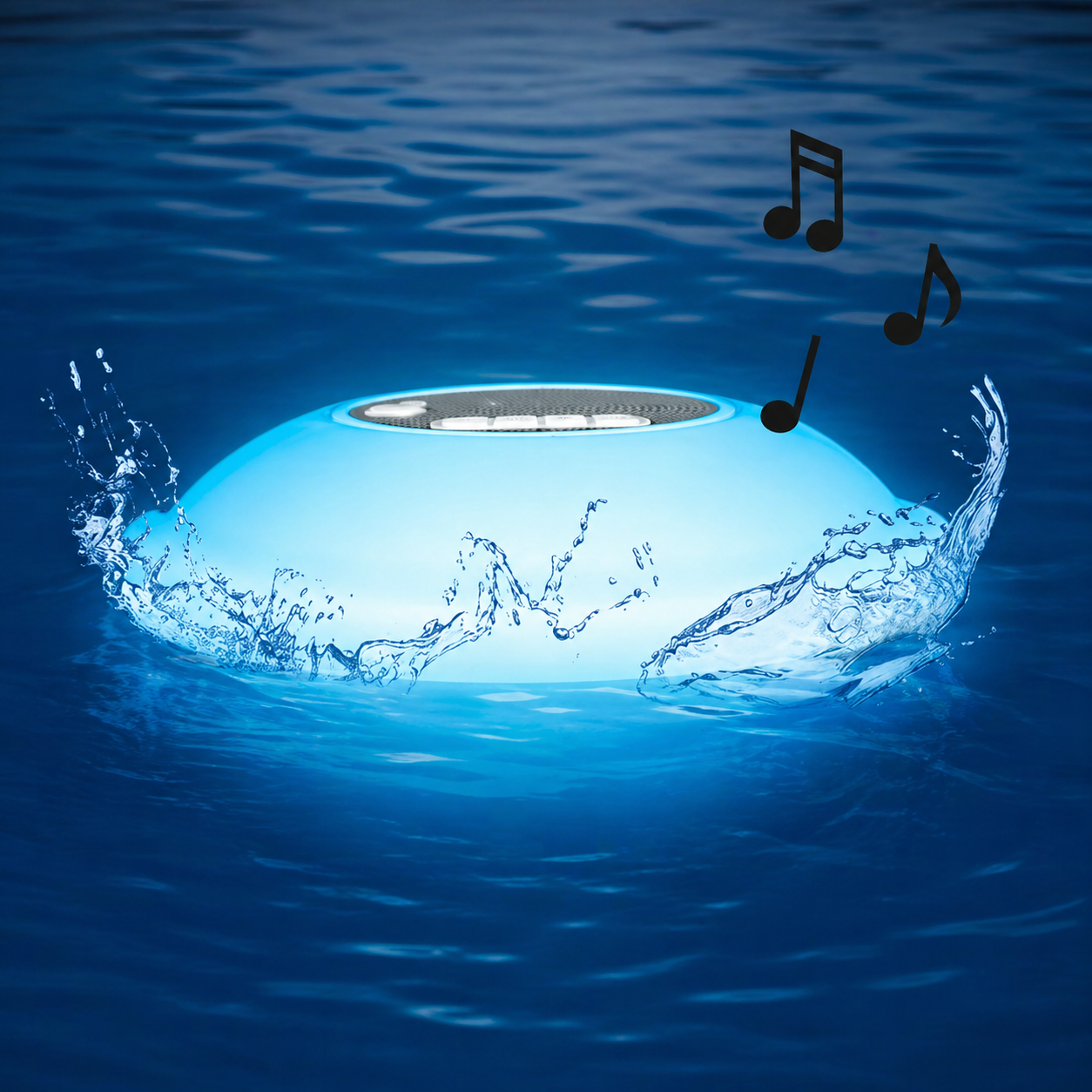 ZenPlunge Wellness Multi-Light Floating Pool Speaker with Call Functionality