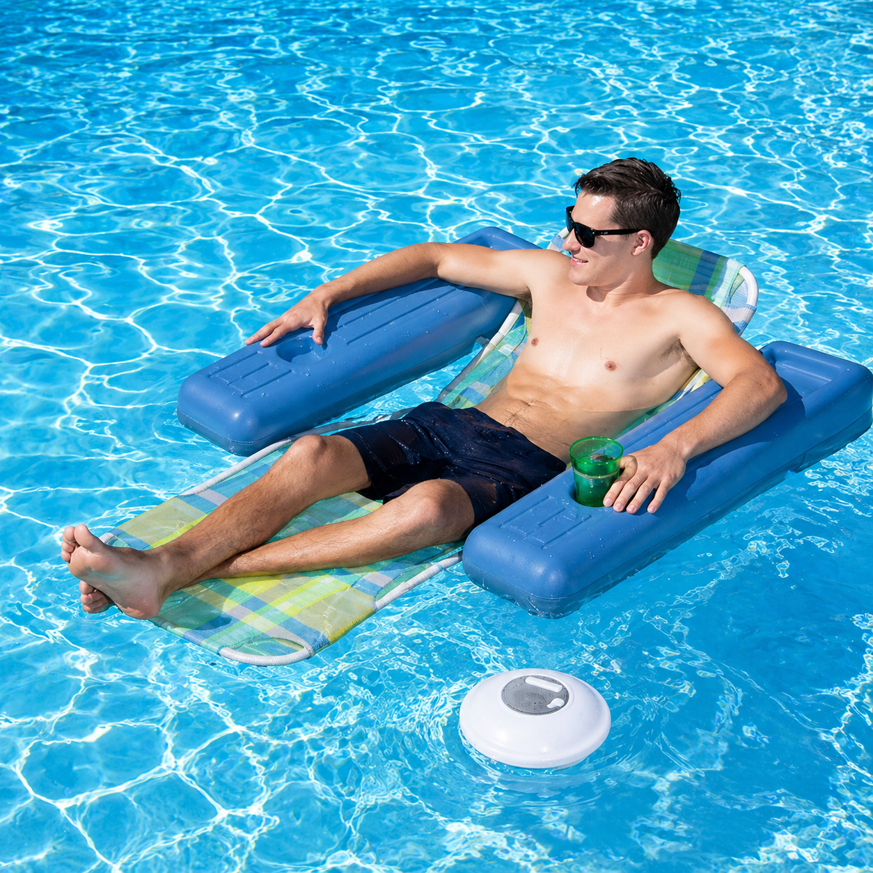 ZenPlunge Wellness Multi-Light Floating Pool Speaker with Call Functionality