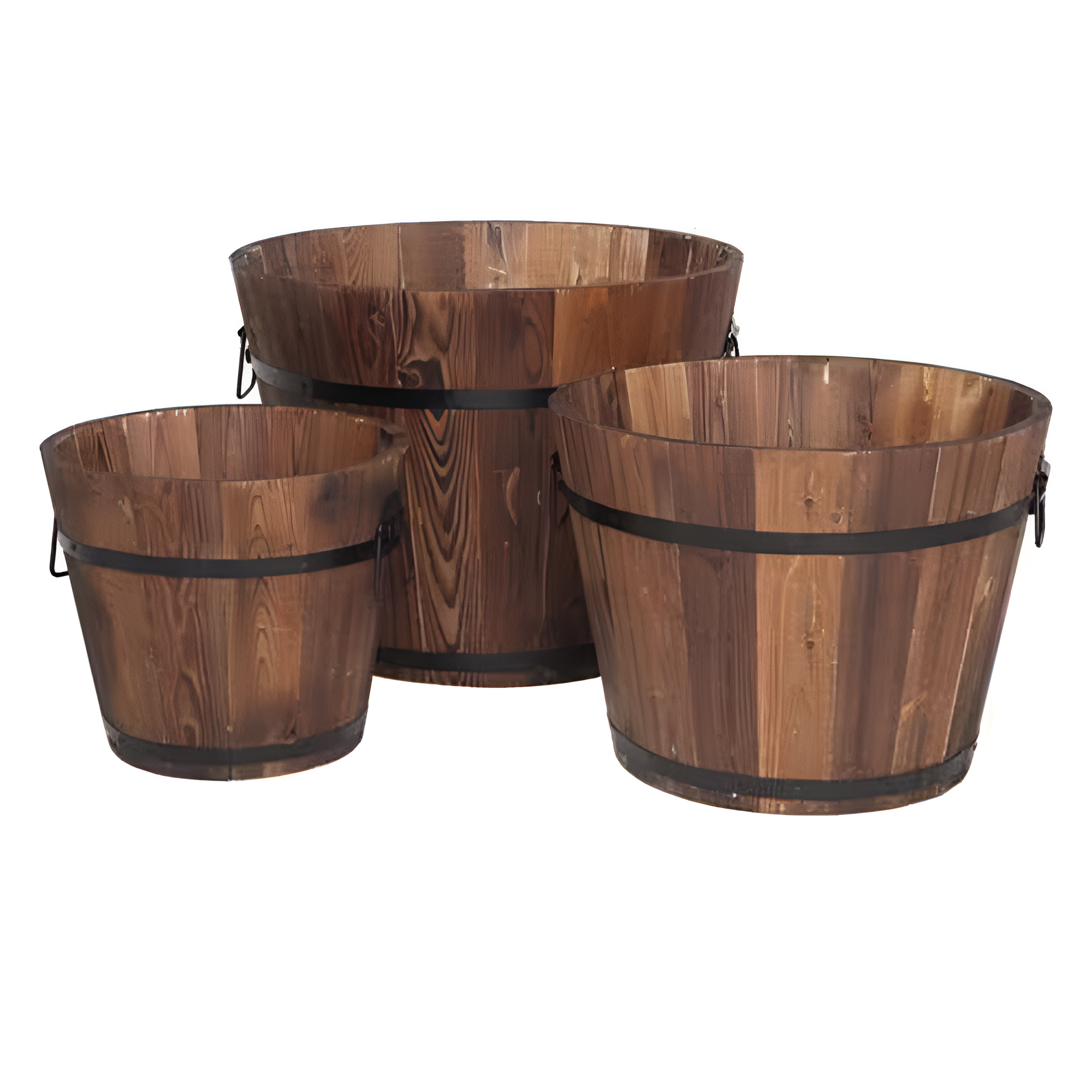 ZenPlunge Wellness Wooden Bucket Barrel (Set of 3)