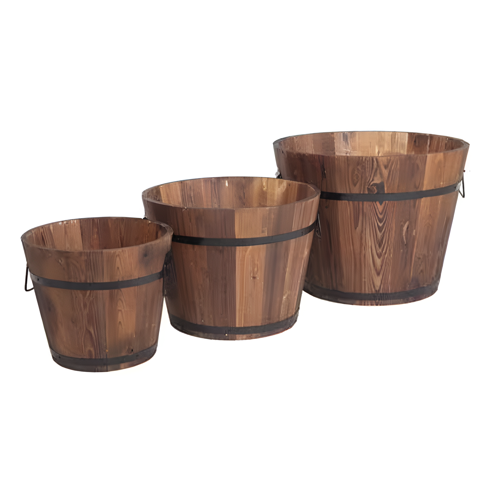 ZenPlunge Wellness Wooden Bucket Barrel (Set of 3)