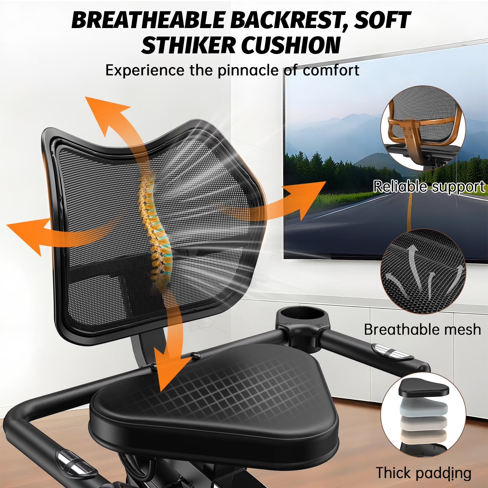 Magnetic Recumbent Exercise Bike, Stationary Bikes for Home with Arm Exerciser, with Ergonomic Backrest & Comfortable Seat, Smart APP, Pulse Sensor, 400LBS