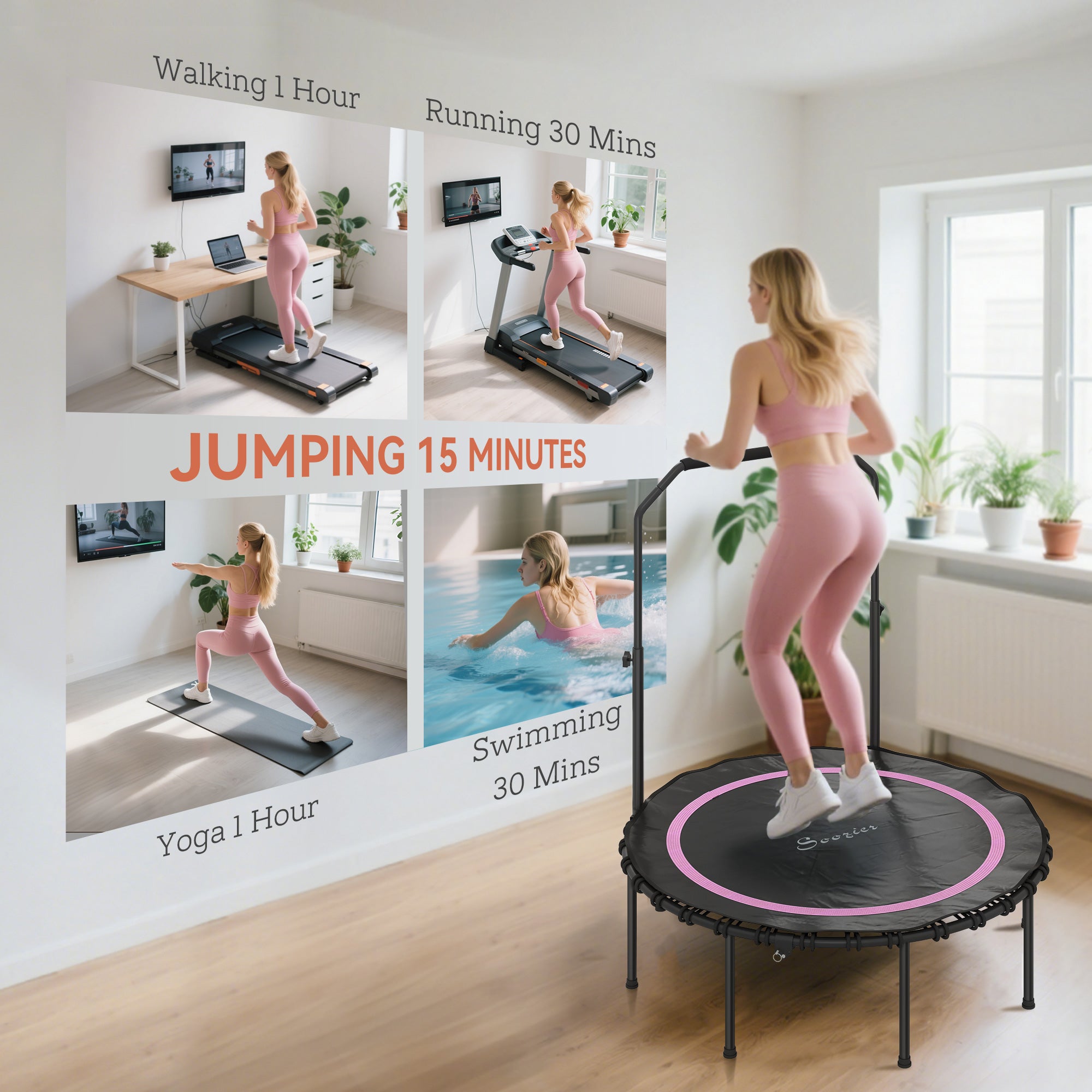 Soozier Rebounder Trampoline for Adults, Foldable Trampoline