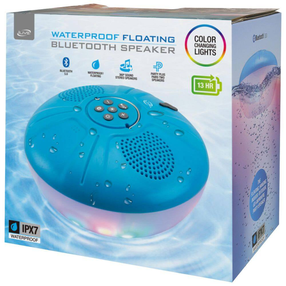 Portable IPX7 Waterproof Wireless Floating Speaker with Color Changing Light Effects